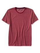 Banana Republic Mens Soft Wash Stripe Crew Tee Size L Tall - Red