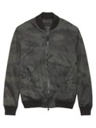 Banana Republic Mens Heritage Water-repellent Camo Bomber Green Camo Size L