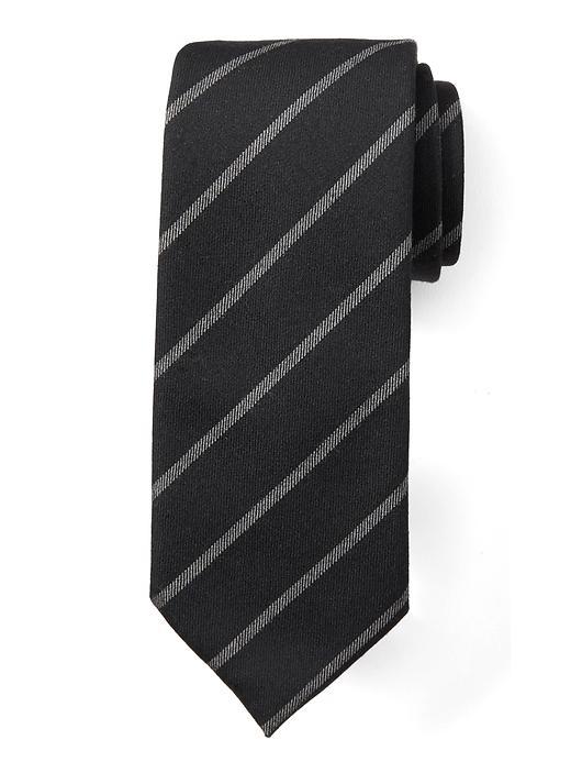 Banana Republic Mens Flannel Stripe Tie - Smoking Gray