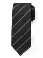 Banana Republic Mens Flannel Stripe Tie - Smoking Gray