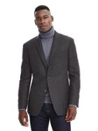 Banana Republic Mens Standard Grey Windowpane Wool Sport Coat Size 40 Regular - Dark Charcoal