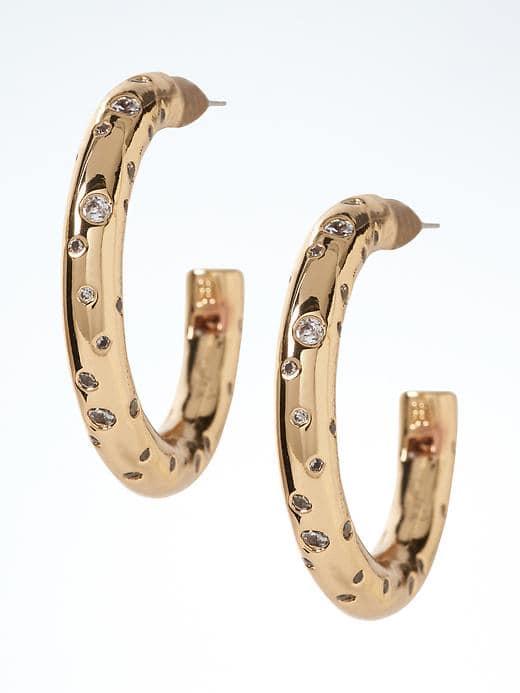 Banana Republic Womens Classic Gold Small Hoop Earring - Gold