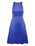 Banana Republic Womens Dot Paneled Fit-and-flare Dress Blue Dot Size 2