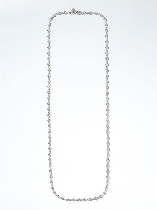 Banana Republic Delicate Bare Stone Layer Necklace - Silver