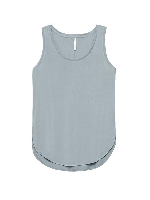 Banana Republic Womens Sandwashed Modal Blend Round-hem Tank Light Blue Size S