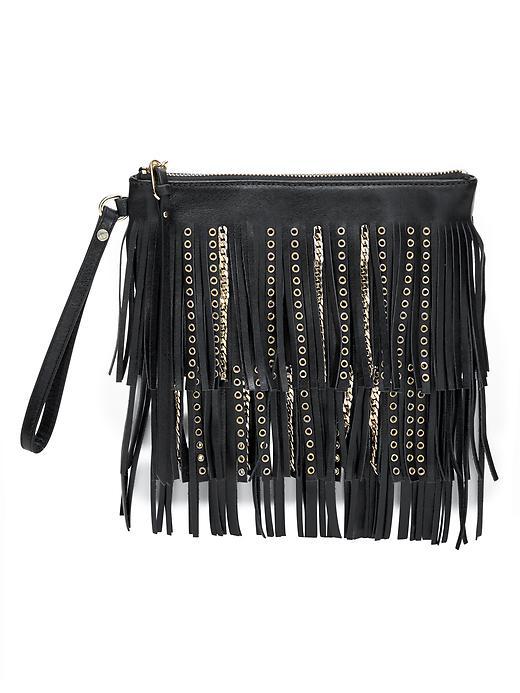 Banana Republic Embellished Fringe Wristlet Size One Size - Black