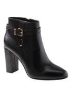 Banana Republic Womens Buckle High-heel Ankle Boot Black Leather Size 6