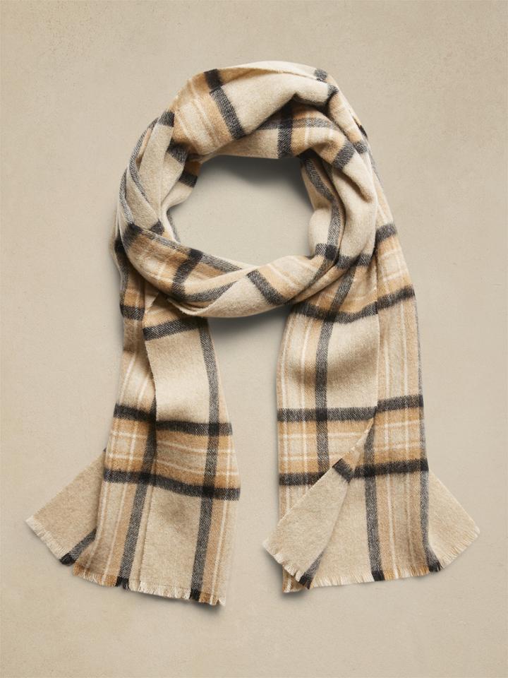 Plaid Wool Scarf