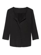 Banana Republic Womens Soft Sustainable Split-neck Top Black Size M