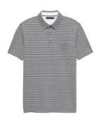 Banana Republic Mens Don';t-sweat-it Stripe Polo Shirt Heather Gray Size Xs