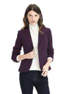 Banana Republic Womens Luxe Brushed Twill Flannel Blazer Size 0 - Deep Berry