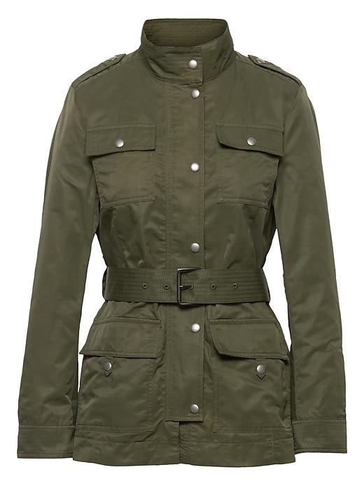 Banana Republic Womens Waxed Cotton Blend Utility Jacket Mistletoe Size Xs