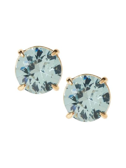 Banana Republic Womens Birthstone Stud Earring March - Aquamarine Blue - Aquamarine Blue Size One Size