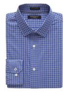 Banana Republic Mens Camden Standard-fit Non-iron Grid Shirt Comet Blue Size M