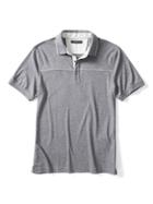Banana Republic Mens Luxe Touch Piped Chest Polo - Dark Heather Gray