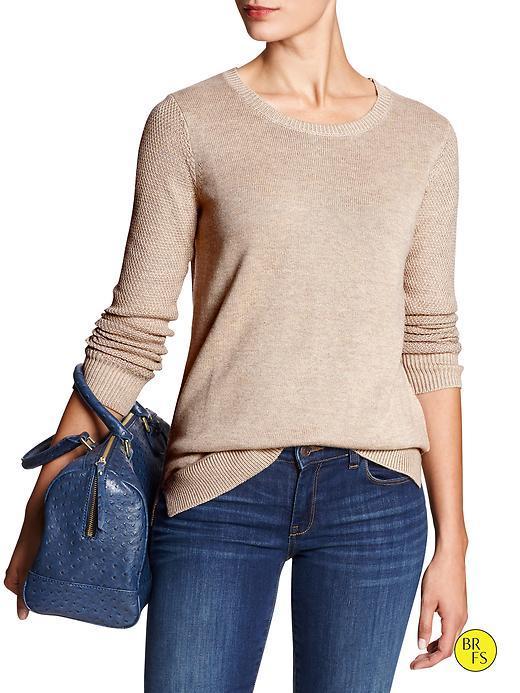 Banana Republic Factory Popcorn Sweater - Brown Heather