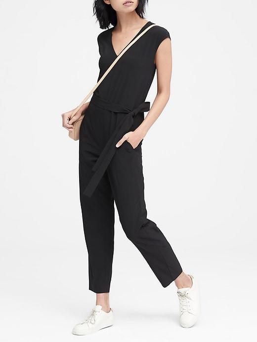 Banana Republic Womens Performance Stretch Jumpsuit Dark Gray Size 2