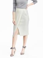 Banana Republic Womens Midi Wrap Sweater Skirt Size L - Ivory