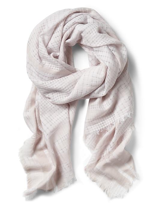 Banana Republic Womens Sheer Plaid Extra-large Square Scarf Shell Gray Size One Size