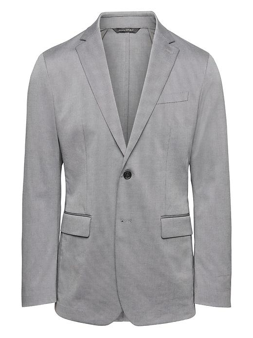 Banana Republic Mens Slim Stretch Cotton Blazer Castle Gray Size 46