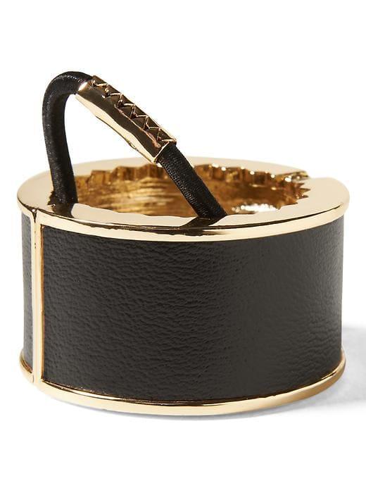 Banana Republic Womens Leather Hair Tie Black Size One Size