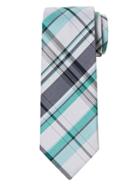 Banana Republic Mens Madras Plaid Cotton-silk Nanotex Tie Turquoise Size One Size