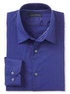 Banana Republic Slim Fit Blue Stretch Poplin Dress Shirt - Drizzle Blue