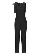 Banana Republic Womens Bow-shoulder Jumpsuit Black Size 14
