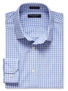 Banana Republic Camden Fit Non Iron Gingham Shirt Size L - Damselfish Blue