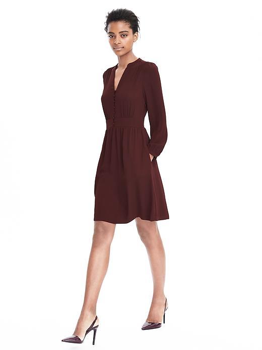 Banana Republic Womens Long Sleeve Shirtdress Size 0 - Bordeaux Kiss