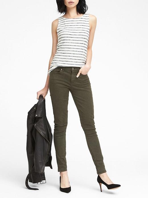 Banana Republic Womens Skinny Stretch Cotton-blend Sateen Jean Mistletoe Size 24