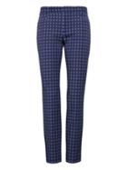Banana Republic Womens Petite Sloan Skinny-fit Gingham Pant Blue Multi Size 14