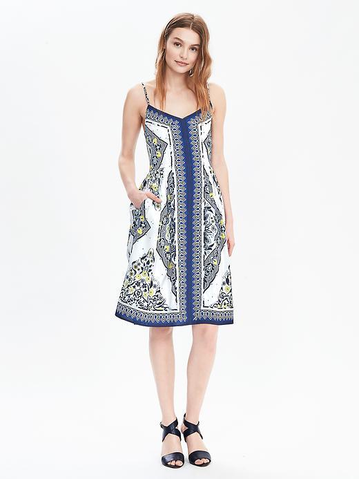 Banana Republic Womens Strappy Scarf Print Dress Size 0 Petite - Cool Floral