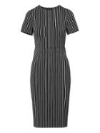 Banana Republic Womens Petite Side-button Bi-stretch Sheath Dress Black & White Size 0