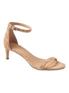 Banana Republic Womens Bare Kitten Heel Sandal Natural & Rose Gold Size 9