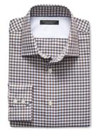 Banana Republic Mens Slim Fit Non Iron Twill Gingham Shirt Size L Tall - Brown