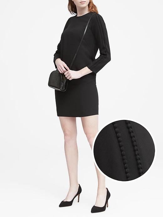 Banana Republic Womens Pom-pom Shift Dress Black Size 12