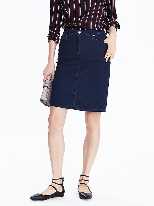 Banana Republic Womens Dark Wash Denim Skirt - Dark Wash