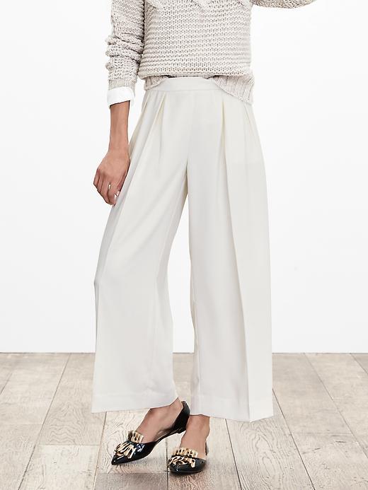 Banana Republic Pleated Wide Leg Crop Size 0 Petite - Cocoon