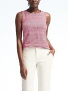 Banana Republic Womens Jacquard Knit Button Back Top - Pink Blossom