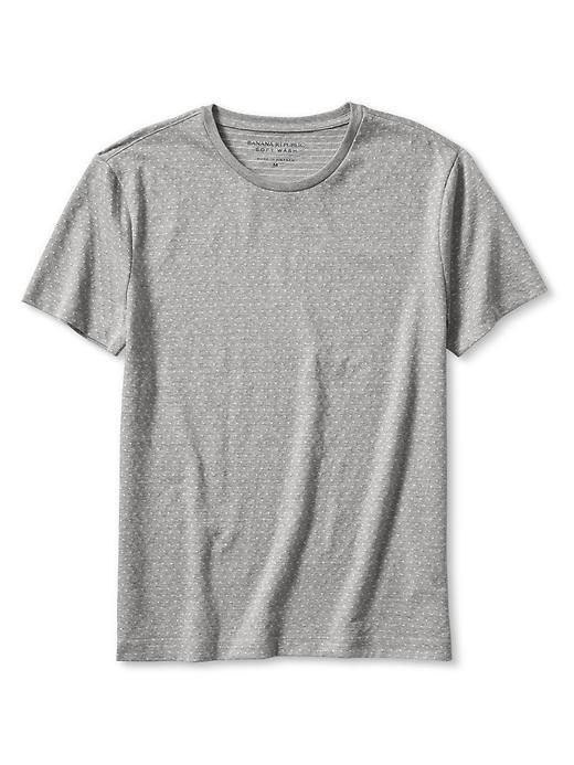 Banana Republic Mens Soft Wash Micro Dot Tee Size L Tall - Gray Sky