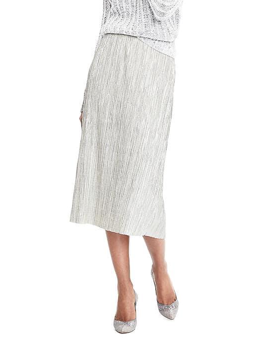 Banana Republic Womens Knit Foil Midi Skirt - Cocoon