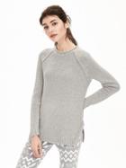 Banana Republic Womens Link Stitch Pullover Size L - Light Gray Heather