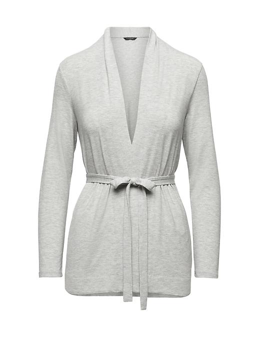 Banana Republic Womens Soft Sustainable Modal Belted Cardigan Light Gray Size Xs