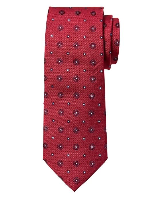 Banana Republic Mens Classic Foulard Silk Nanotex Tie Holly Berry Red Size One Size