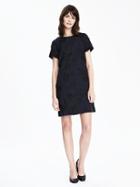 Banana Republic Womens Embroidered Short Sleeve Dress Size 0 Petite - Navy