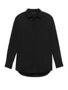 Banana Republic Womens Life In Motion Parker Tunic-fit Washable Stretch Silk Shirt Black Size S