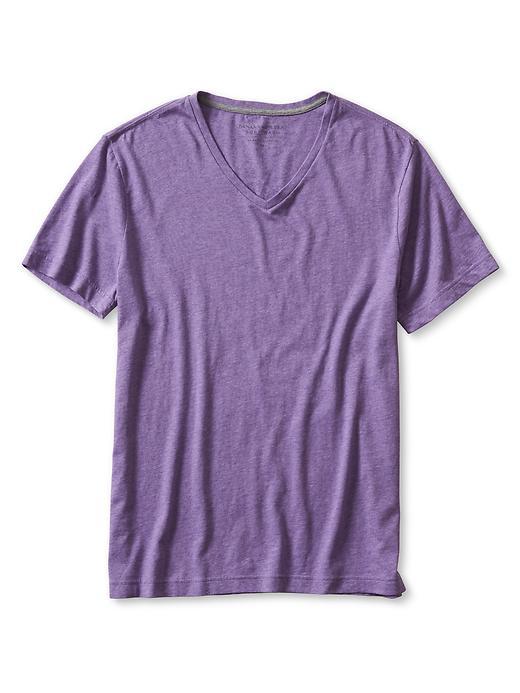 Banana Republic Mens Soft Wash Vee Tee Size L Tall - Wild Geranium
