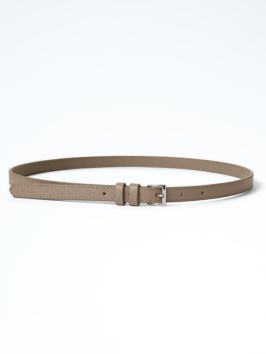 Banana Republic Saffiano Skinny Belt - Mushroom