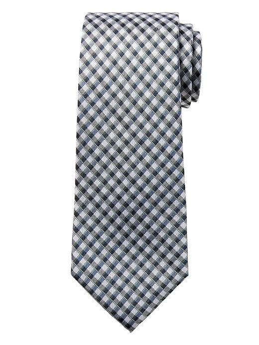 Banana Republic Mens Mini Check Silk Nanotex Tie Fall Green Size One Size